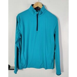 Greyson Tate Mockneck Teal Quarter 1/4 Zip Performance Golf Pullover Mens Medium